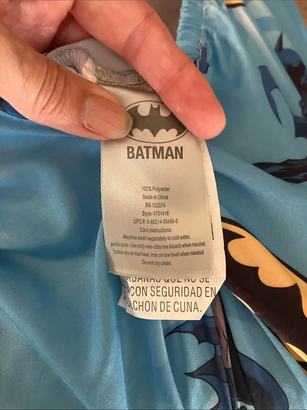 Batman Blue Superhero Fitted Sheet with Yellow Bat-Signal crib size toddler bed